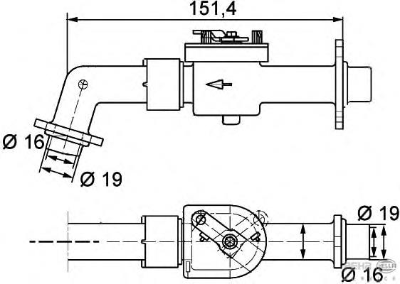 9XL351328111 HELLA Кран пічки (обігрівача)