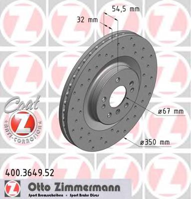 400364952 Zimmermann Гальмо дискове переднє