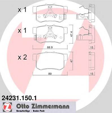 Задні дискові колодки Zimmermann 242311501
