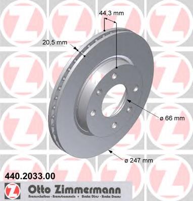 Гальмівні диски передні 440203300 Zimmermann