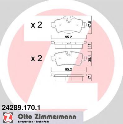 242891701 Zimmermann Колодки гальмівні задні, дискові