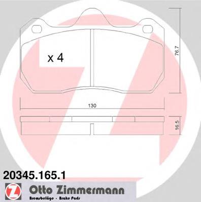 203451651 Zimmermann колодки гальмівні передні, дискові