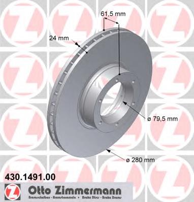 430149100 Zimmermann диск гальмівний передній