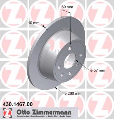 Диск гальмівний задній Zimmermann 430146700