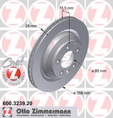 Диск гальмівний задній Zimmermann 600323920