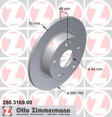 Купити 280316900 Zimmermann Диск заднього гальма