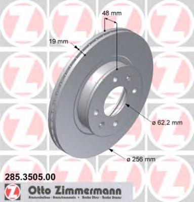 Гальмівні диски передні 285350500 Zimmermann