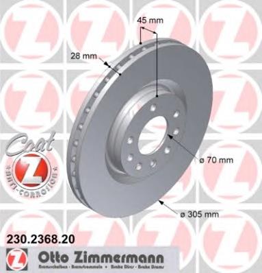 230236820 Zimmermann диск гальмівний передній