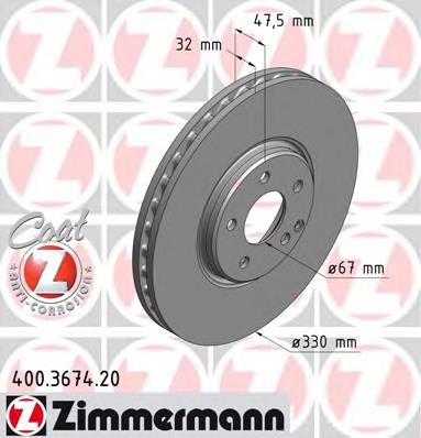 Гальмівні диски передні 400367420 Zimmermann