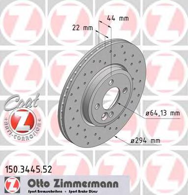 Диск переднього гальма Zimmermann 150344552 ціна, від 36.63 USD