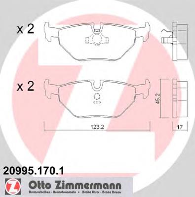 Задні гальмівні колодки Zimmermann 209951701 ціна, від 14.23 USD