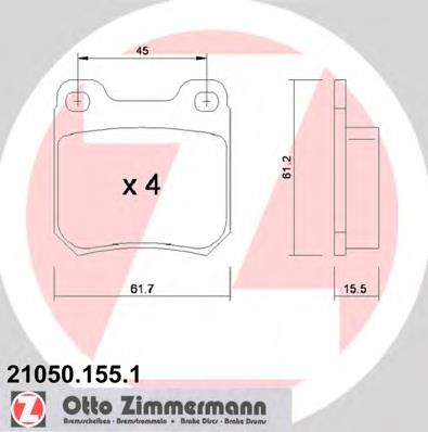 Задні гальмівні колодки Zimmermann 210501551 ціна, від 9.94 USD