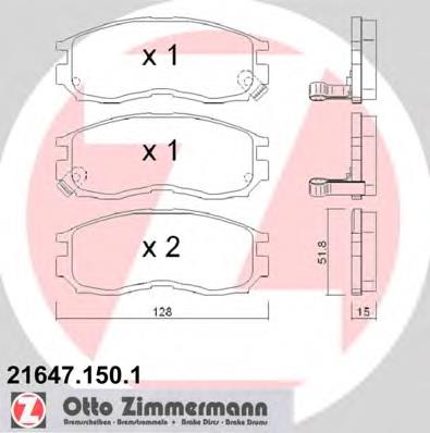 Гальмівні колодки Zimmermann 216471501 ціна, від 16.66 USD