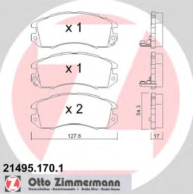 Колодки гальмівні передні, дискові 214951701 Zimmermann