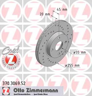 370306952 Zimmermann диск гальмівний передній