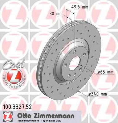 100332752 Zimmermann Гальмо дискове переднє