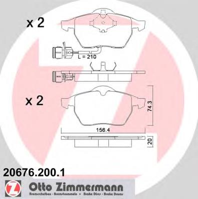 Гальмівні колодки Zimmermann 206762001 ціна, від 27.87 USD