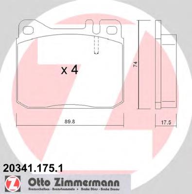 Купити 203411751 Zimmermann Колодки гальмівні передні, дискові