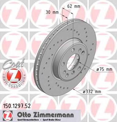 Гальмівні диски передні 150129752 Zimmermann