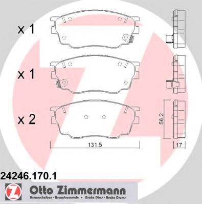 242461701 Zimmermann Передні гальмівні колодки