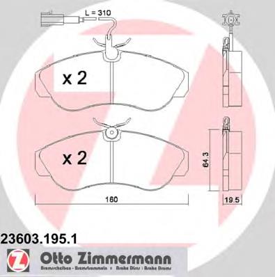 236031951 Zimmermann колодки гальмівні передні, дискові