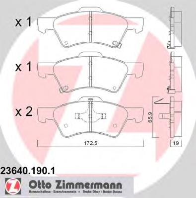 236401901 Zimmermann колодки гальмівні передні, дискові