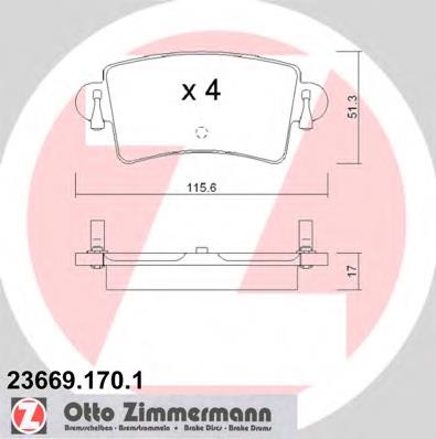 Купити 236691701 Zimmermann Задні колодки