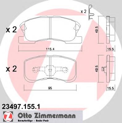 234971551 Zimmermann колодки гальмівні передні, дискові