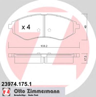 Тормозні колодки Zimmermann 239741751