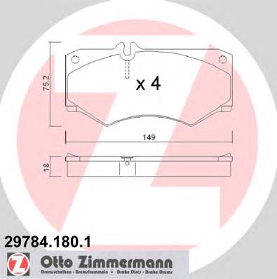 Гальмівні колодки Zimmermann 297841801 ціна, від 25.86 USD