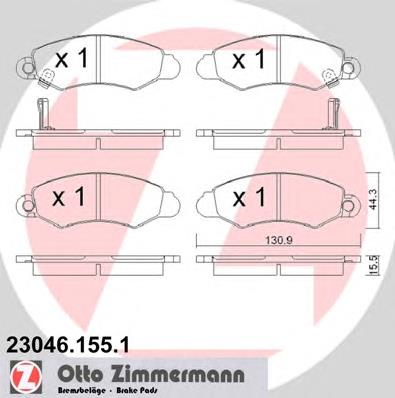 230461551 Zimmermann колодки гальмівні передні, дискові
