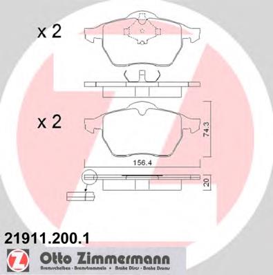 Купити 219112001 Zimmermann Колодки гальмівні передні, дискові