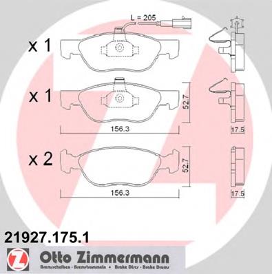 219271751 Zimmermann колодки гальмівні передні, дискові