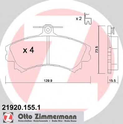 Передні тормозні колодки 219201551 Zimmermann