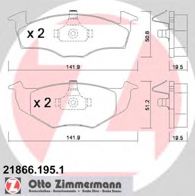 218661951 Zimmermann колодки гальмівні передні, дискові