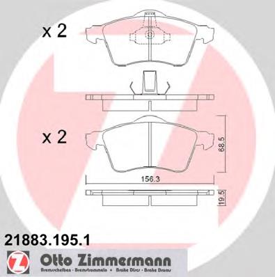 Гальмівні колодки Zimmermann 218831951 ціна, від 19.12 USD
