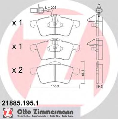 Гальмівні колодки Zimmermann 218851951 ціна, від 19.72 USD