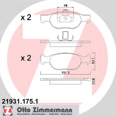 219311751 Zimmermann колодки гальмівні передні, дискові