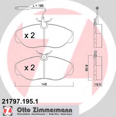 217971951 Zimmermann колодки гальмівні передні, дискові