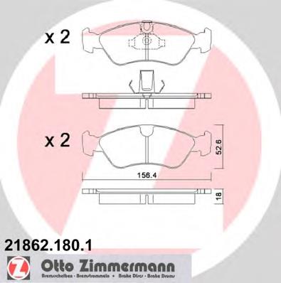 218621801 Zimmermann Передні гальмівні колодки
