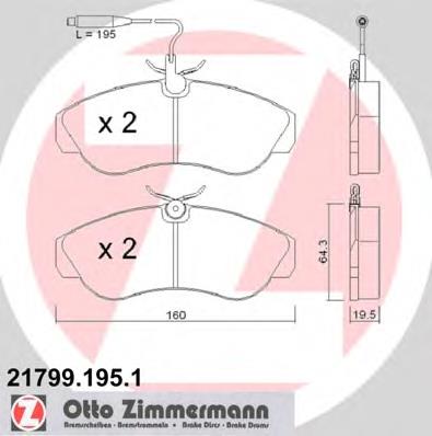 217991951 Zimmermann колодки гальмівні передні, дискові