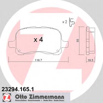 232941651 Zimmermann колодки гальмівні передні, дискові