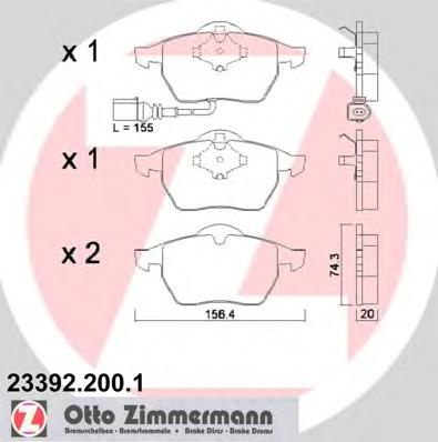 Купити 233922001 Zimmermann Колодки гальмівні передні, дискові