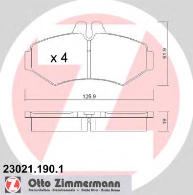 Купити 230211901 Zimmermann Задні колодки