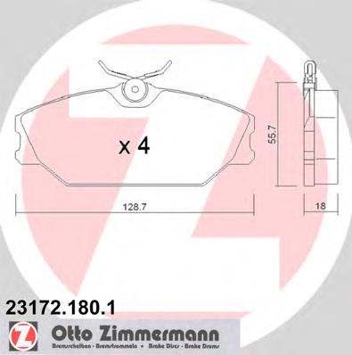 231721801 Zimmermann колодки гальмівні передні, дискові