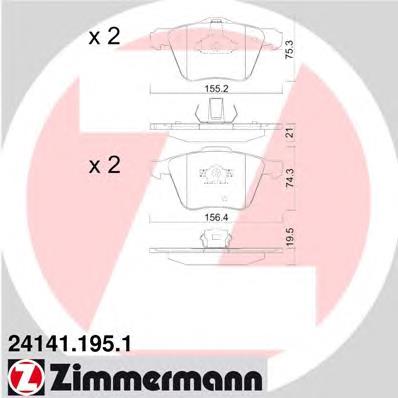 Гальмівні колодки Zimmermann 241411951 ціна, від 27.83 USD