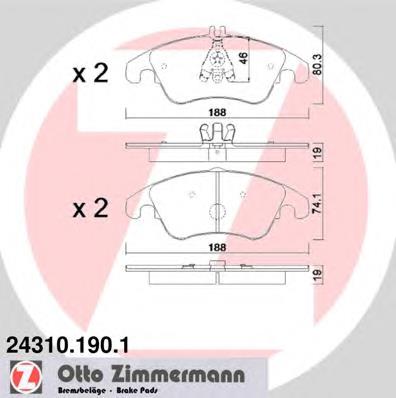 Гальмівні колодки Zimmermann 243101901 ціна, від 70.72 USD