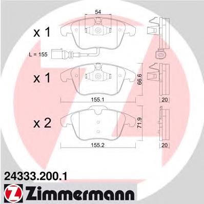 243332001 Zimmermann Передні гальмівні колодки