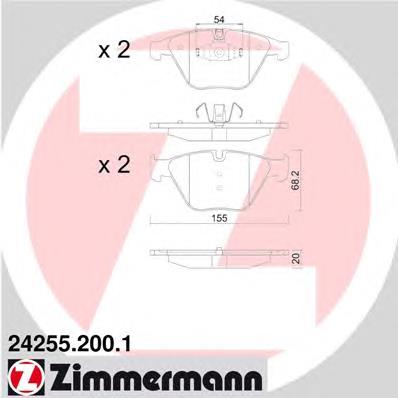 Передні тормозні колодки 242552001 Zimmermann