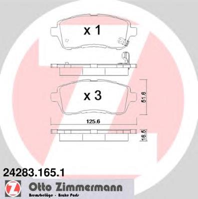Купити 242831651 Zimmermann Колодки гальмівні передні, дискові